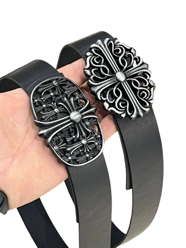 خرید کمربند مردانه چرم دهه شصتی مدل کروم